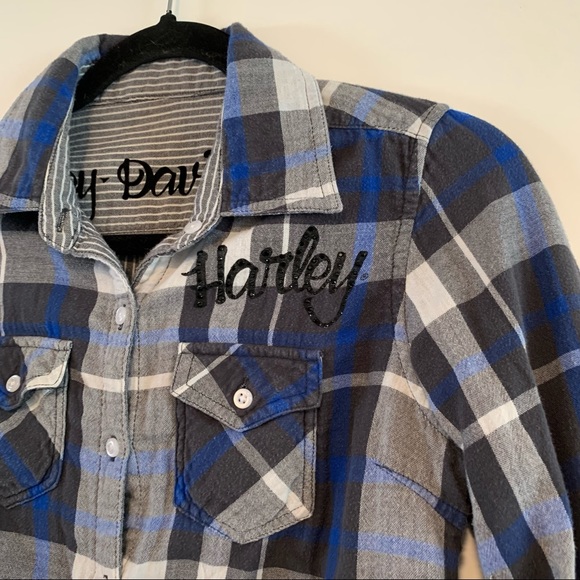 Harley-Davidson | Reversible Button Up Plaid Shirt - Picture 4 of 16